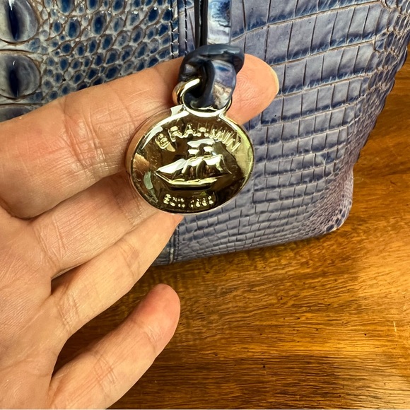 NWOT Brahmin Duxbury Weekender In Washed Indigo - Picture 3 of 13